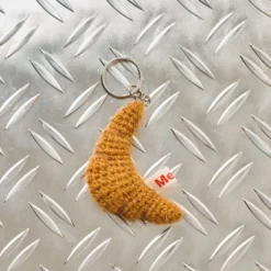 Porte clé Merci en tricot - Croissant
