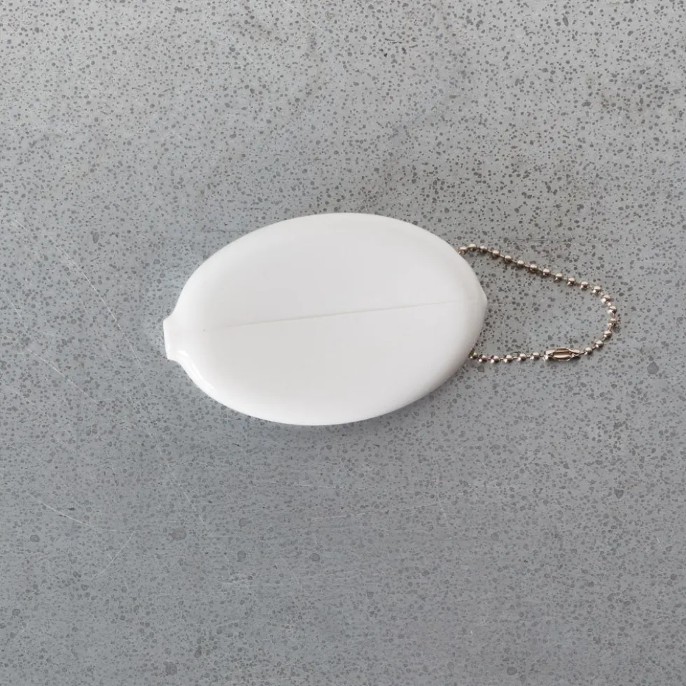 Porte clé monnaie Merci - Blanc