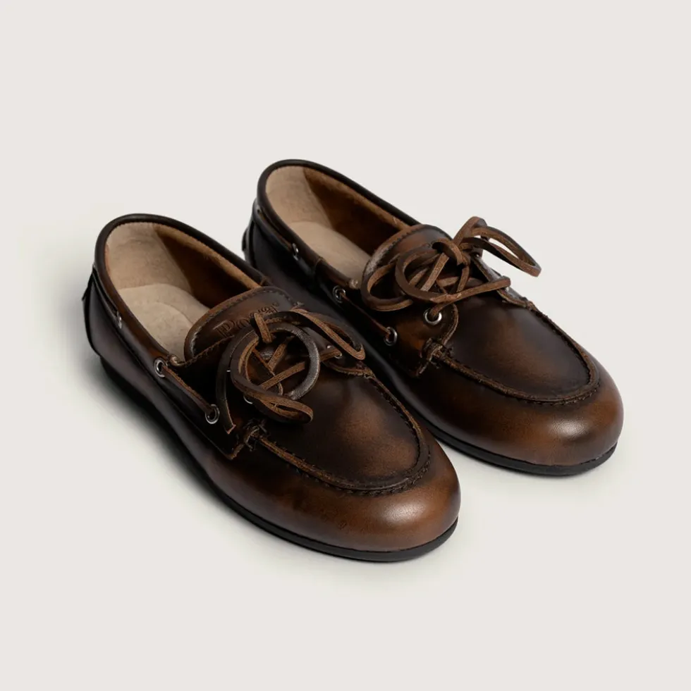 Posa - Mocassins Bateau Brossé - Café