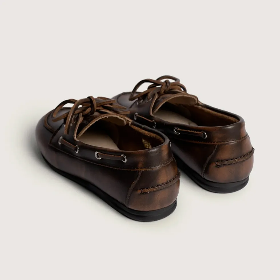 Posa - Mocassins Bateau Brossé - Café
