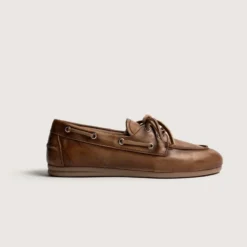 Posa - Mocassins Bateau Brossé - Marron