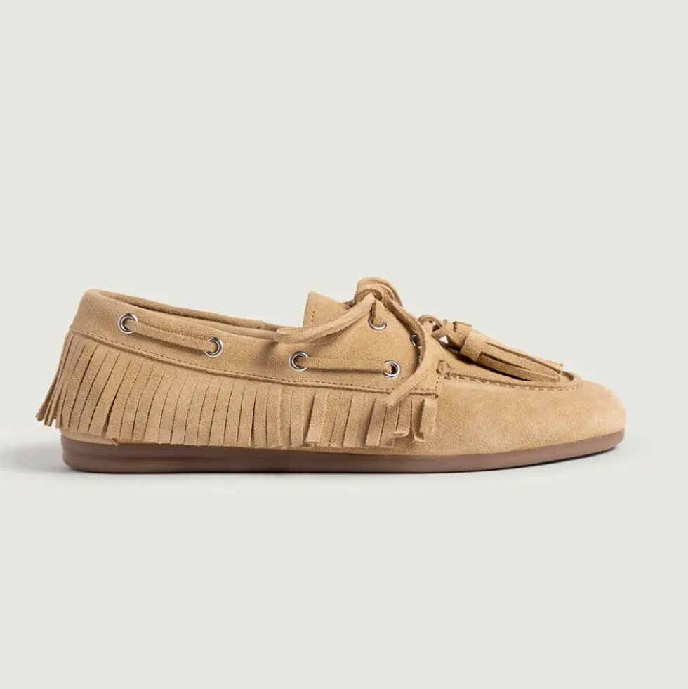 Posa - Mocassins Bateau en Daim - Beige