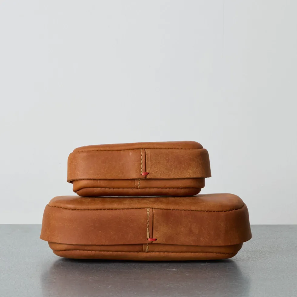 Rangement oval en cuir