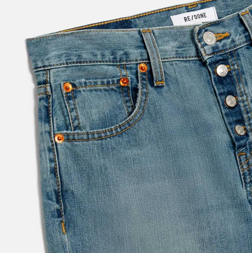 RE/DONE - Jeans Mid Rise Wide Leg - Authentica Indigo