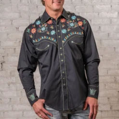 Rockmount - Chemise Agave Cactus Western - Noir