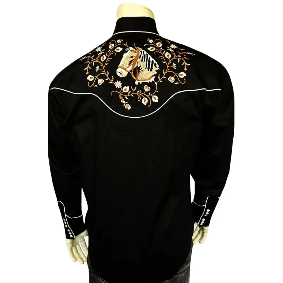 Rockmount - Chemise Horsehead Floral Western - Noir
