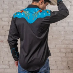 Rockmount - Chemise Space Cowboy - Noir & Turquoise