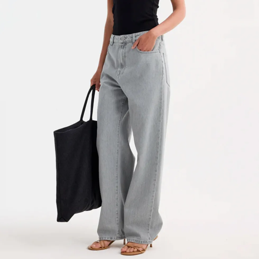 Rohe - Jeans Baggy Fit Denim - Gris délavé