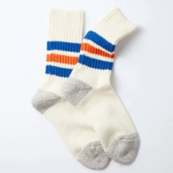 Rototo - Chaussettes Côtelées - Bleu & Orange