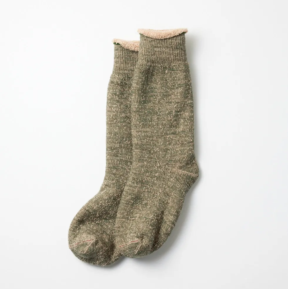 Rototo - Chaussettes double face - Vert/Marron