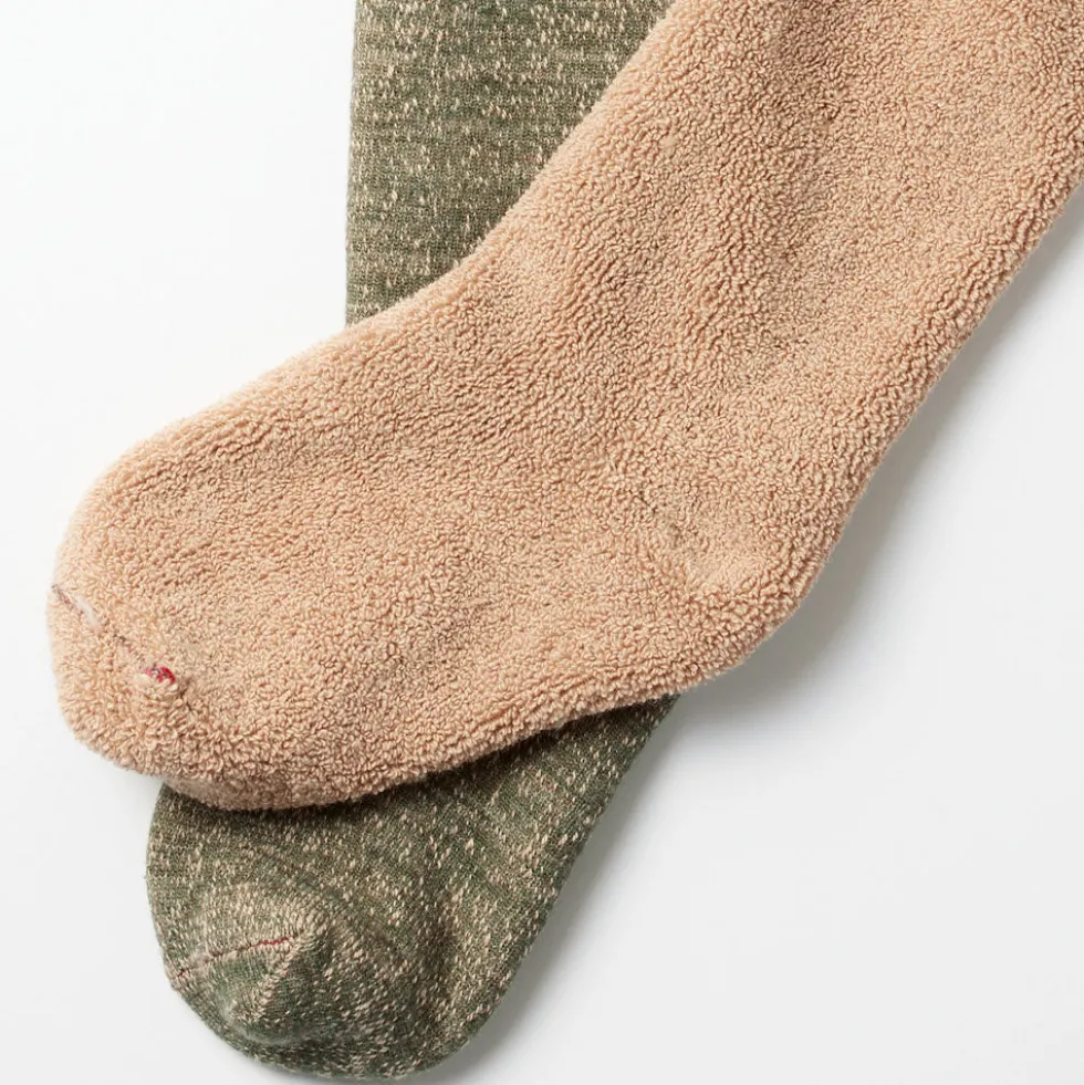 Rototo - Chaussettes double face - Vert/Marron