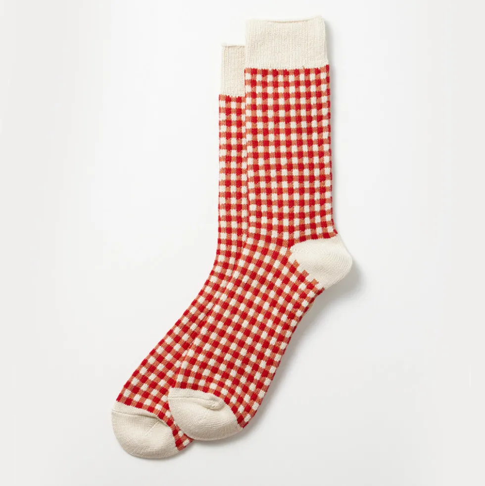 Rototo - Chaussettes Gingham - Rouge