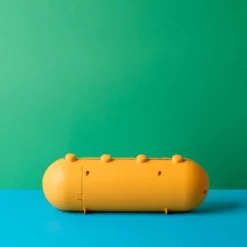 Réveil rétro tube Calendar Flip - Jaune