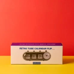 Réveil rétro tube Calendar Flip - Noir