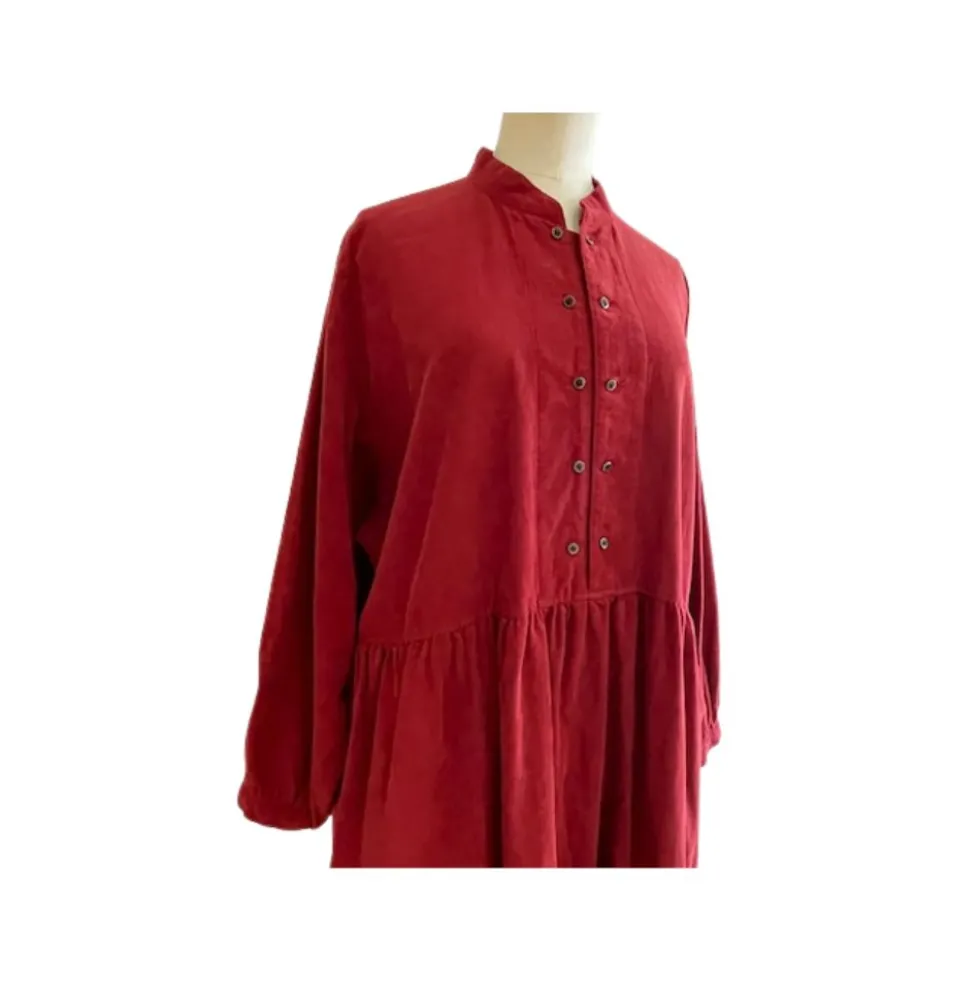 Sarahwear - Robe Farmers en velours côtelé – Rouge