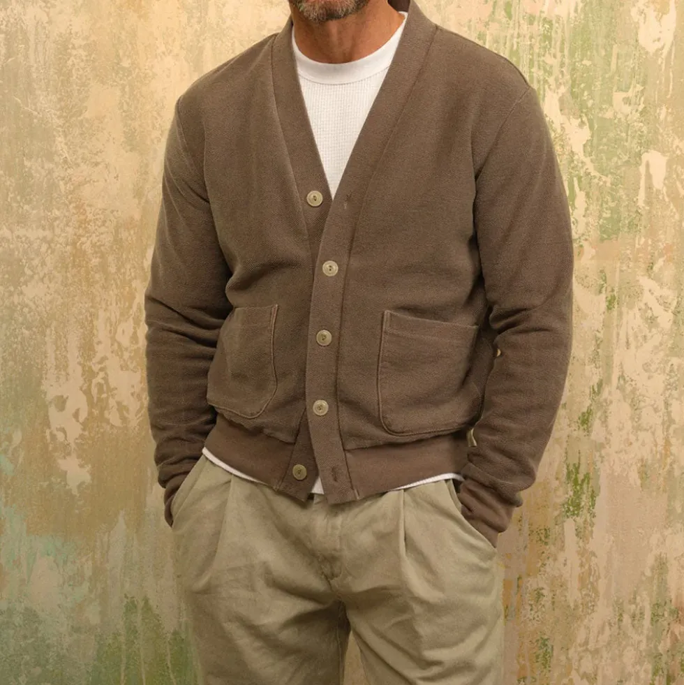 Save Khaki United - Cardigan Terry - Mocha