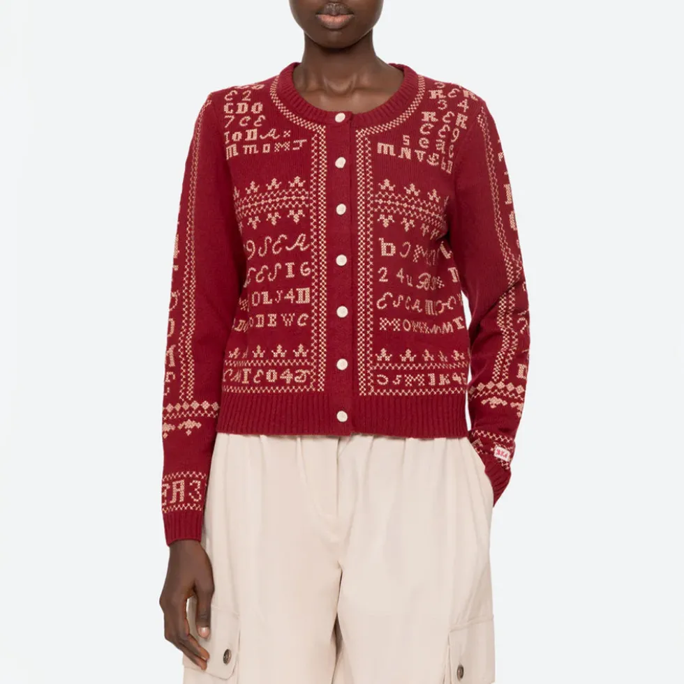 Sea NY - Cardigan brodé Kit - Bordeaux