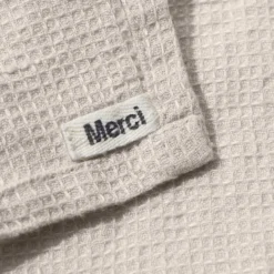 Serviette de bain en lin - Nid d'abeille - Pierre