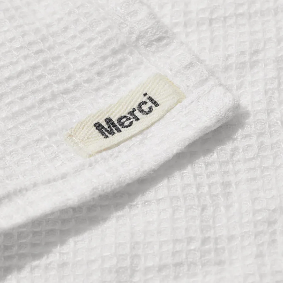Serviette de bain en lin - Nid d'abeille - Blanc Optique