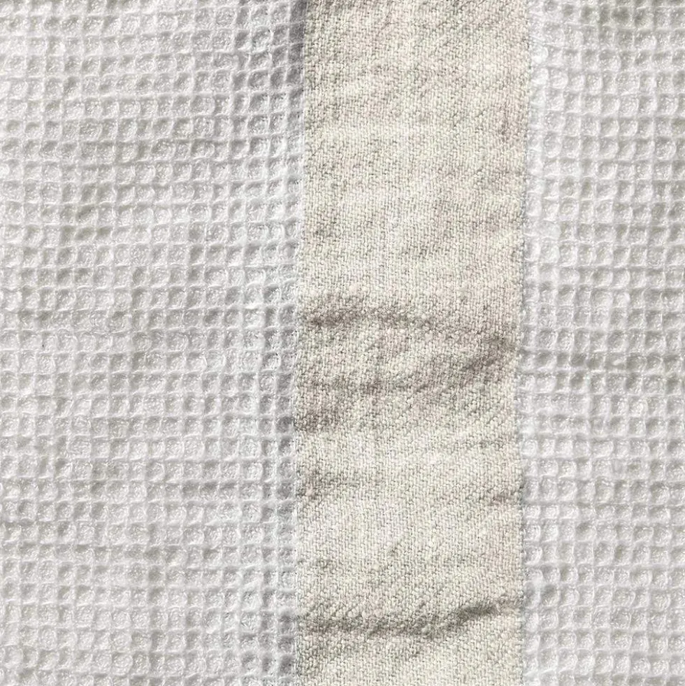 Serviette de bain en lin - Nid d'abeille - Bande Pierre