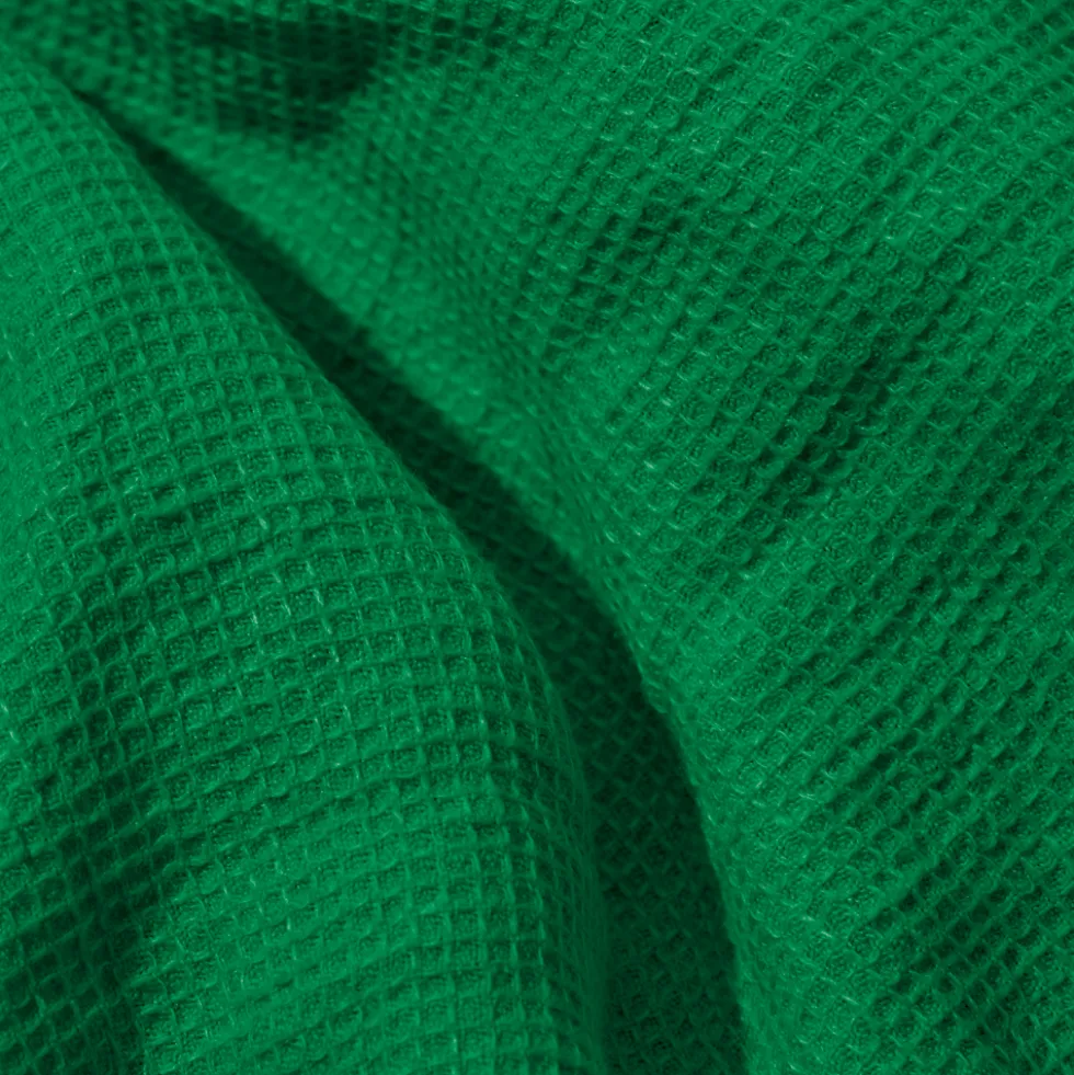 Serviette de bain en lin - Nid d'abeille - Vert Potager