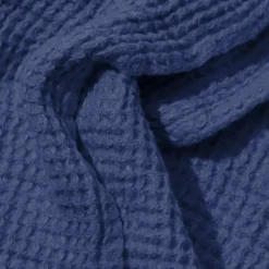 Serviette de bain en lin - Nid d'abeille - Bleu Pacifique
