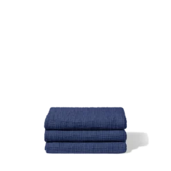 Serviette de bain en lin - Waffle - Bleu Pacifique
