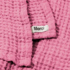 Serviette de bain en lin - Waffle - Rose Garance