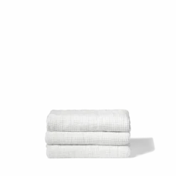 Serviette de bain en lin - Waffle - Blanc Optique