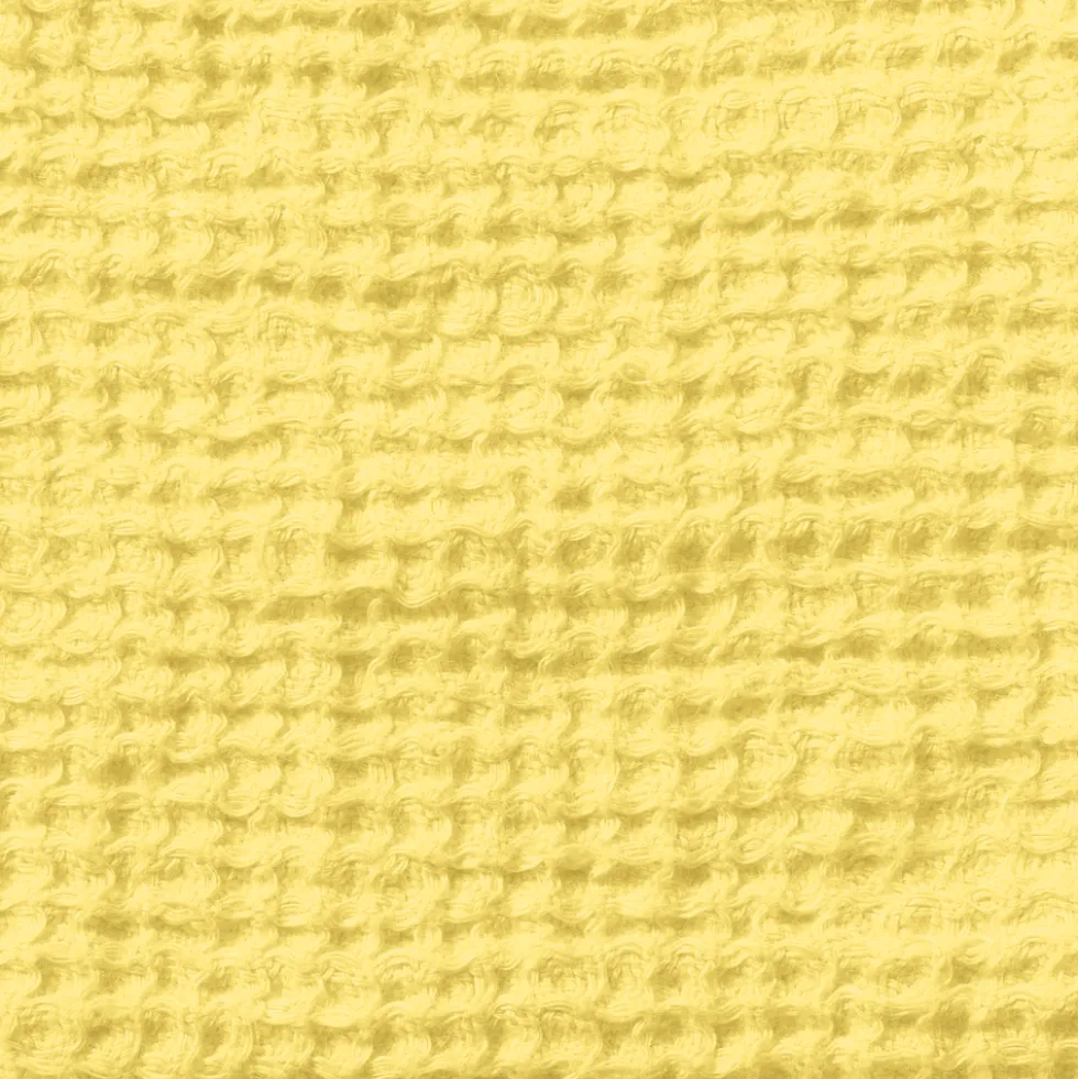 Serviette de bain en lin - Waffle - Jaune Citronnade