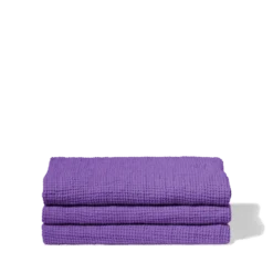 Serviette de bain en lin - Waffle - Violet Orage