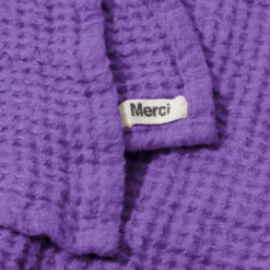 Serviette de bain en lin - Waffle - Violet Orage