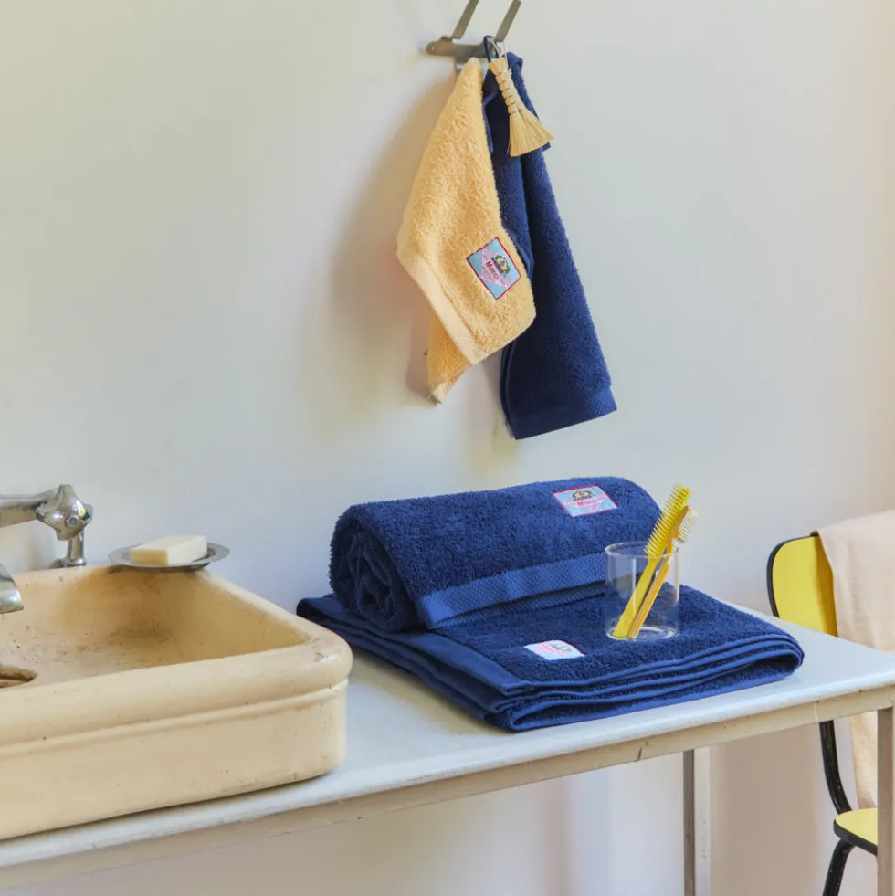 Serviette de bain en éponge - Bleu Nuit