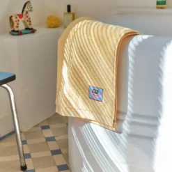Serviette de bain en éponge - Jaune Zénith