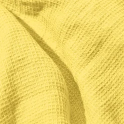 Serviette de bain invité en lin - Nid d'abeille - Jaune Citronnade