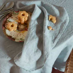 Serviette de table en lin lavé - Gris Vésuve
