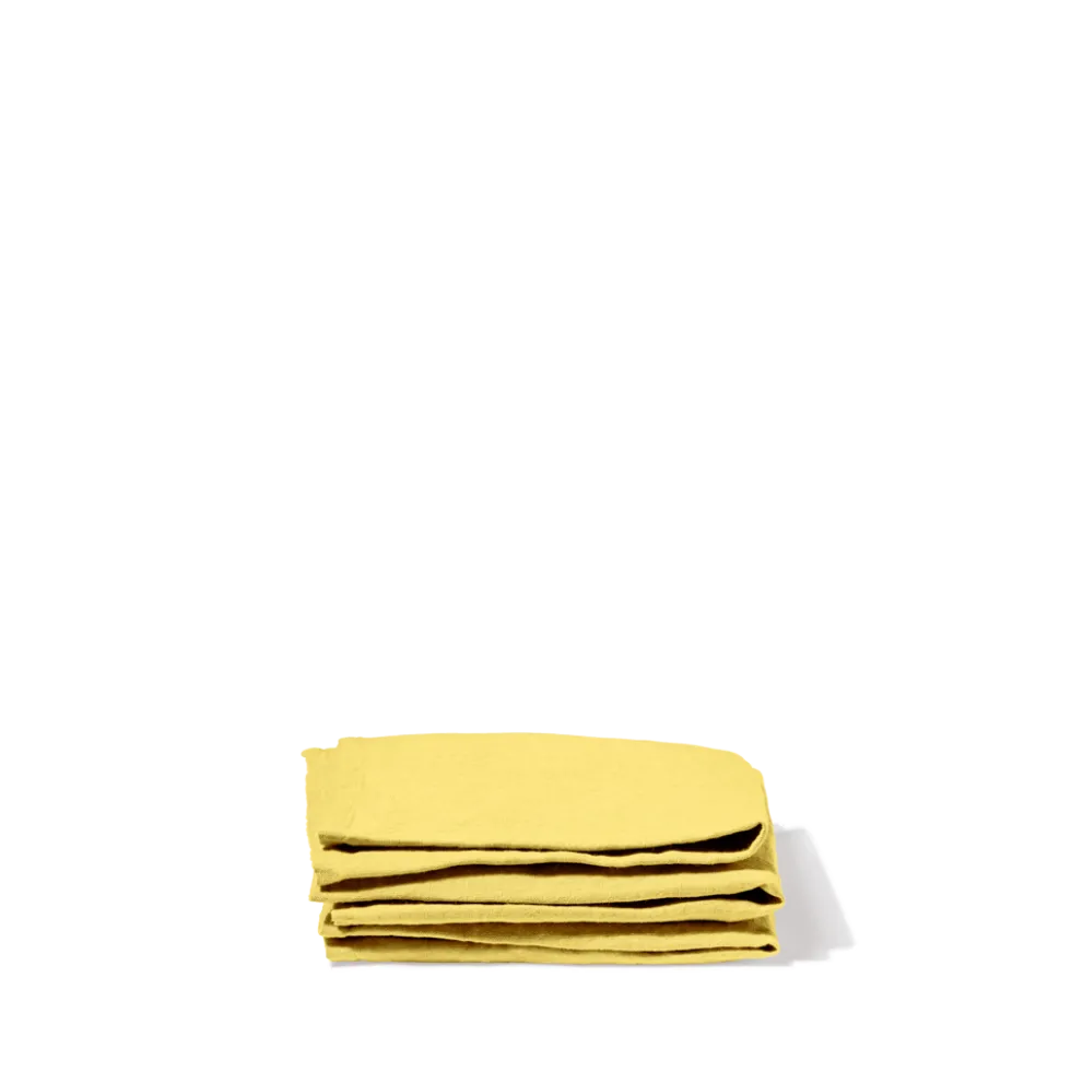 Serviette de table en lin lavé - Jaune Citronnade