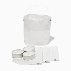 Set de 4 lanternes en papier - Blanc et argenté