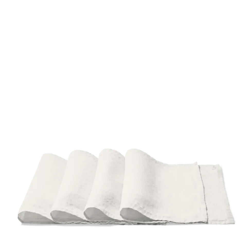 Set de table en lin lavé - Blanc Coquillage