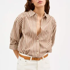 Skall Studio - Chemise Edgar - Marron & Ecru