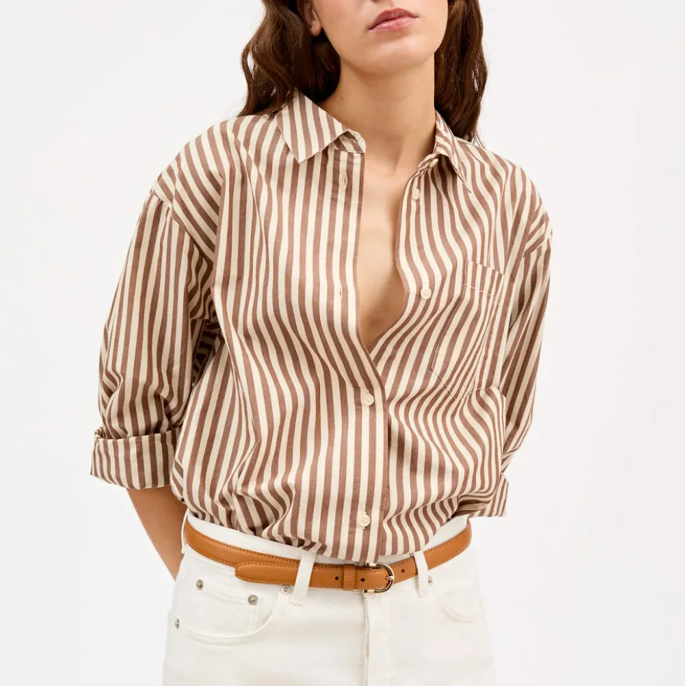 Skall Studio - Chemise Edgar - Marron & Ecru