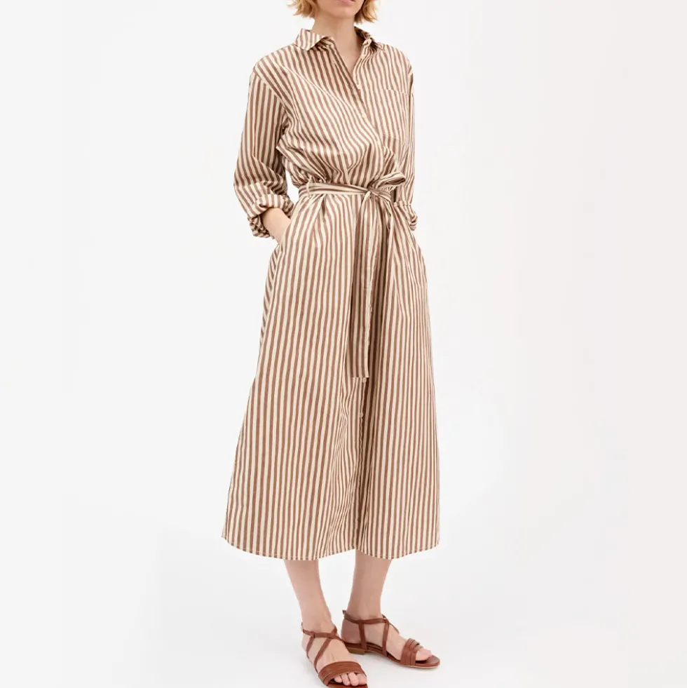 Skall Studio - Robe Chemise Leigh - Marron & Ecru
