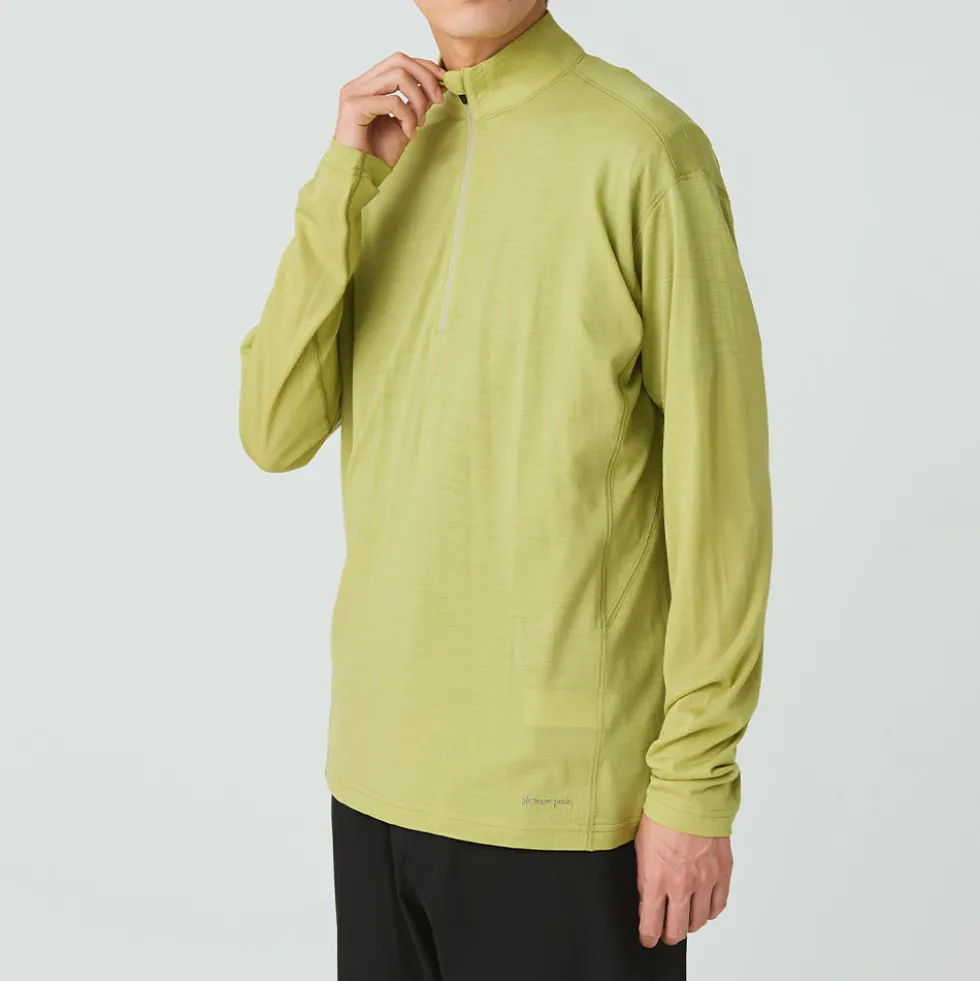 Snow Peak - Pull Demi-zip Laine - Vert Clair