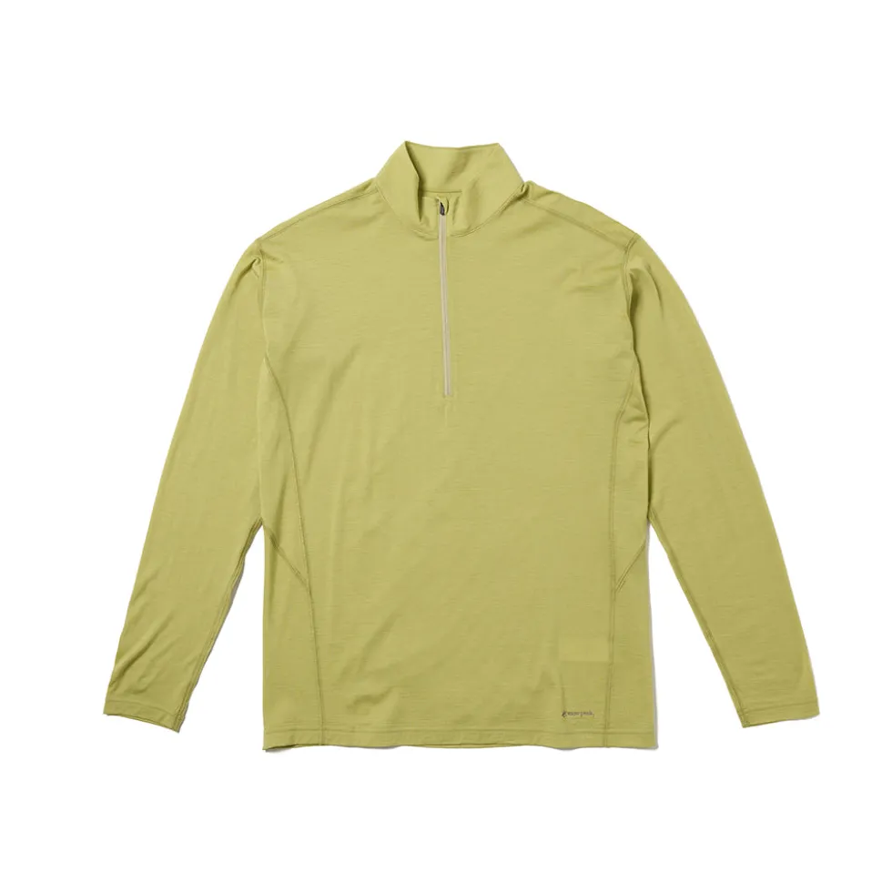 Snow Peak - Pull Demi-zip Laine - Vert Clair