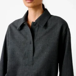 Studio Nicholson - Chemise Pinole - Ardoise Mélangée