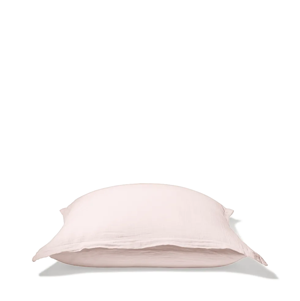 Taie d'oreiller en gaze de coton - Rose de Bagatelle