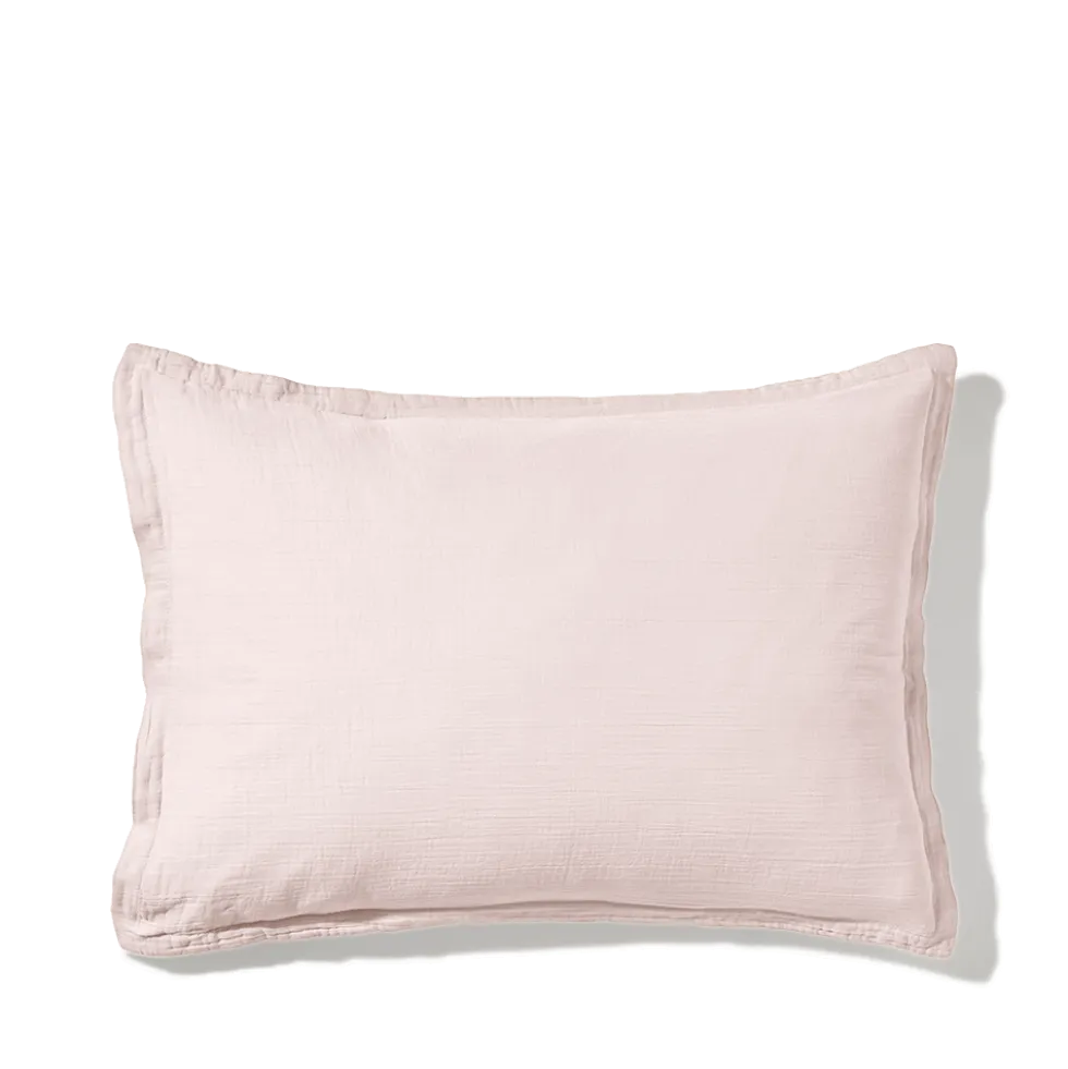 Taie d'oreiller en gaze de coton - Rose de Bagatelle