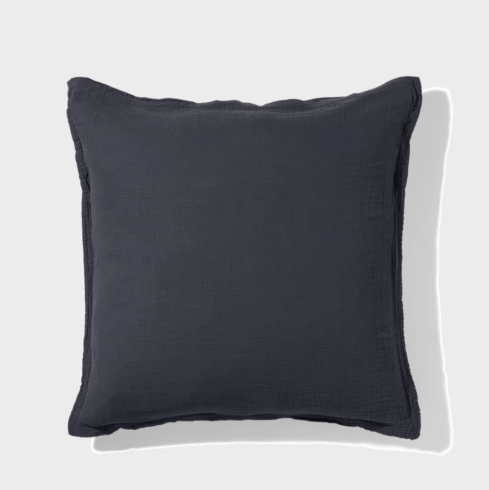 Taie d'oreiller en gaze de coton - Gris Fusain