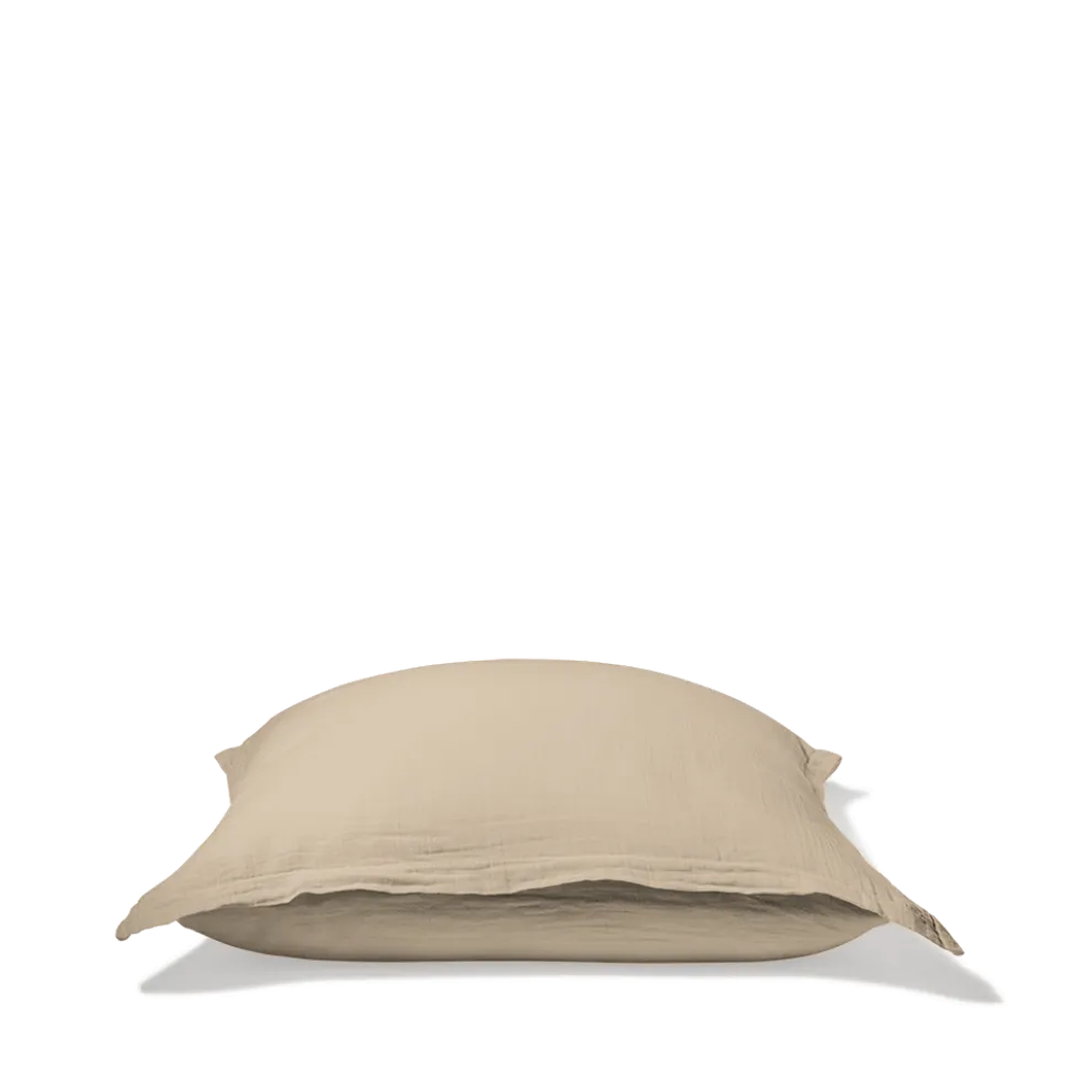 Taie d'oreiller en gaze de coton - Beige Quai de Seine