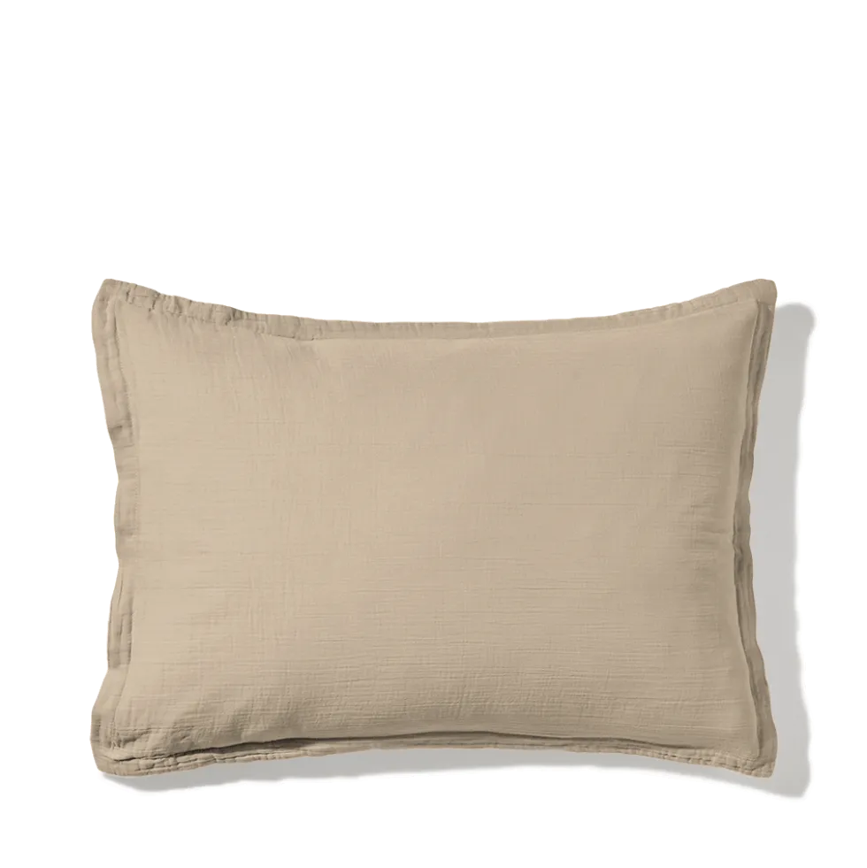 Taie d'oreiller en gaze de coton - Beige Quai de Seine